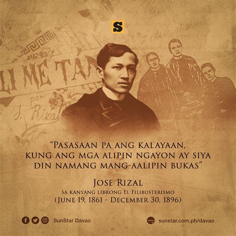 jose rizal slogan tagalog|El Filibusterismo Quotes by José Rizal .
